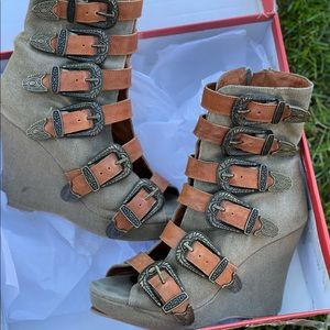 Jeffrey Campbell k genius Ibiza wedge 7 rare!!
